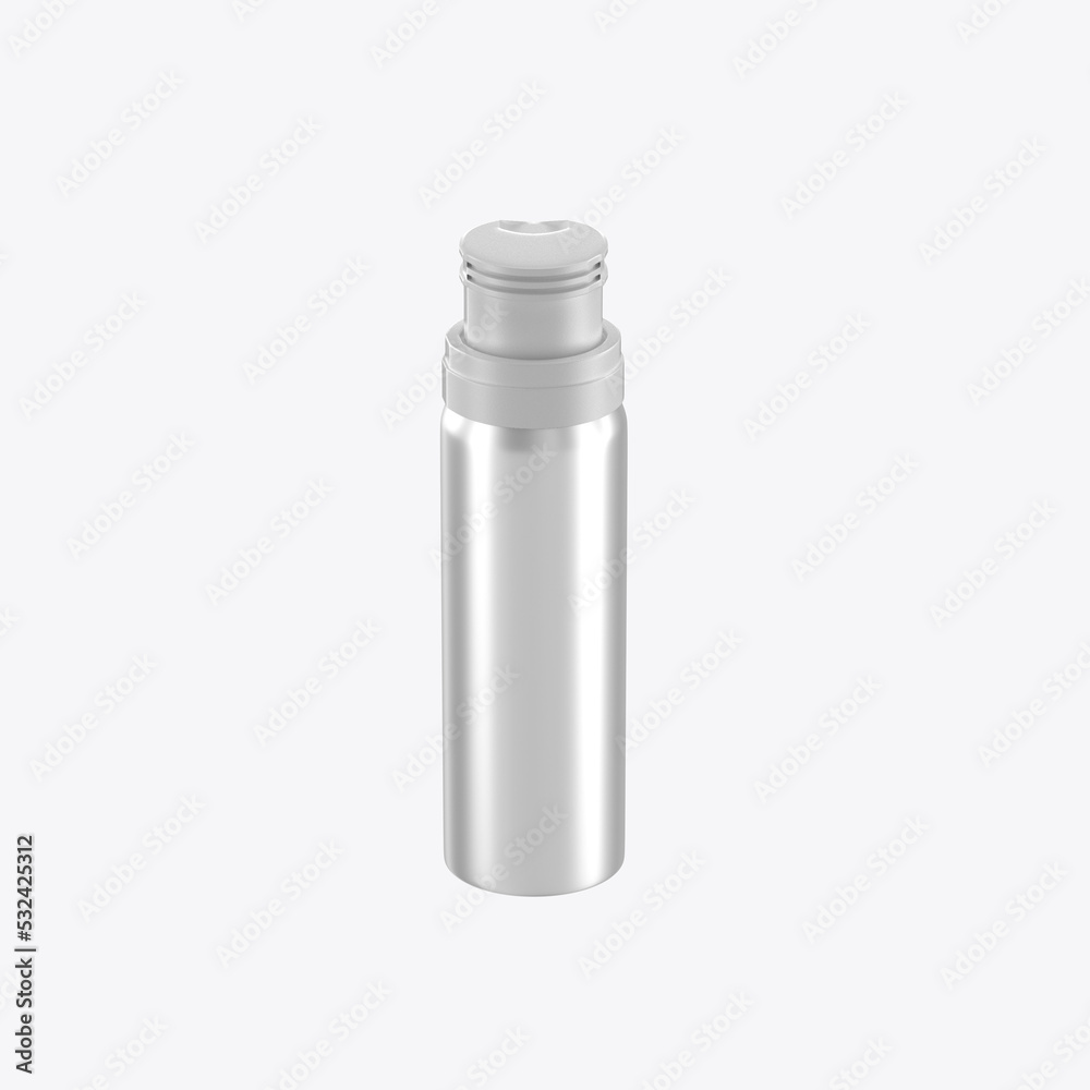 Metallic Cosmetic Bottle Mockup. 3D render