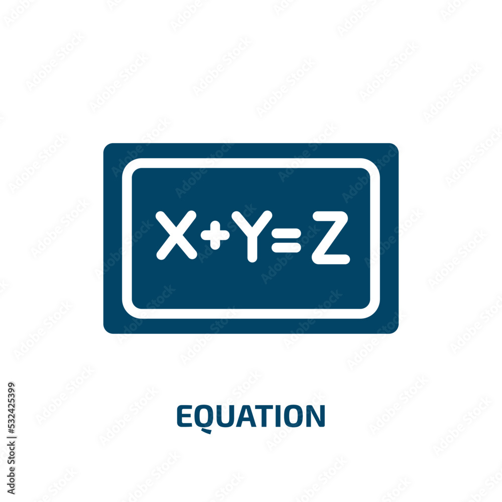 equation icon from education collection. Filled equation, math, mathematics glyph icons isolated on white background. Black vector equation sign, symbol for web design and mobile apps equation icon from education collection. Filled equation, math, mathematics glyph icons isolated on white background. Black vector equation sign, symbol for web design and mobile apps