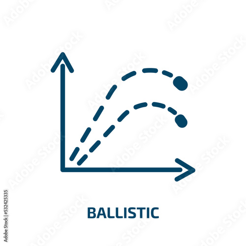 ballistic icon from education collection. Filled ballistic, rocket, bomb glyph icons isolated on white background. Black vector ballistic sign, symbol for web design and mobile apps