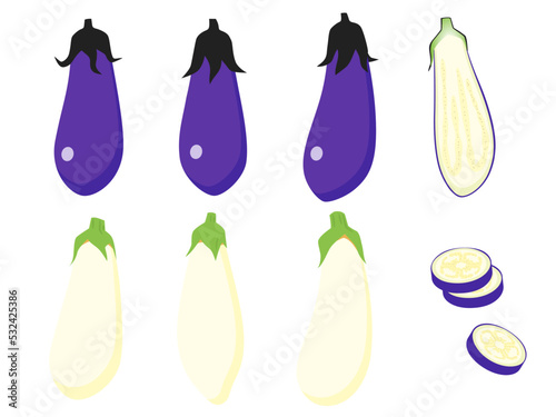 野菜イラスト　バラエティセット　なす