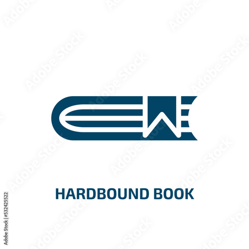 hardbound book icon from education collection. Filled hardbound book, bibliophile, edition glyph icons isolated on white background. Black vector hardbound book sign, symbol for web design and mobile