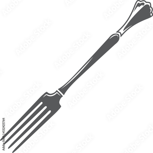 Fork black icon. Cutlery symbol. Table tool