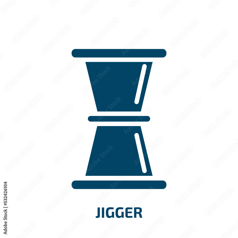 jigger icon from drinks collection. Filled jigger, bar, shaker glyph icons isolated on white background. Black vector jigger sign, symbol for web design and mobile apps jigger icon from drinks collection. Filled jigger, bar, shaker glyph icons isolated on white background. Black vector jigger sign, symbol for web design and mobile apps