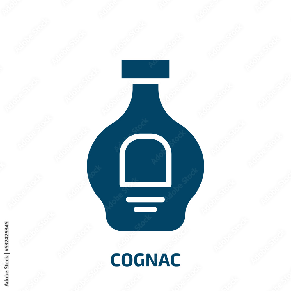 cognac icon from drinks collection. Filled cognac, bar, alcohol glyph icons isolated on white background. Black vector cognac sign, symbol for web design and mobile apps cognac icon from drinks collection. Filled cognac, bar, alcohol glyph icons isolated on white background. Black vector cognac sign, symbol for web design and mobile apps