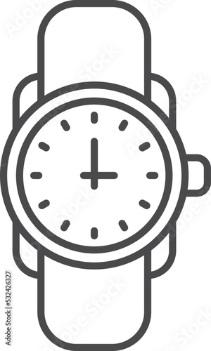 Hand watch icon. Wrist clock line symbol