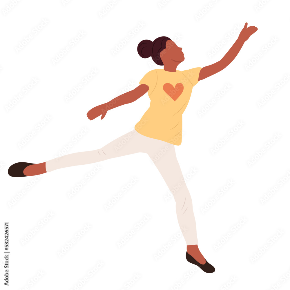 Obraz premium dancing woman, girl, flat style