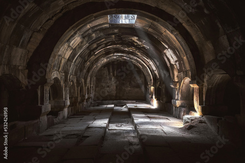 Interior of the Selim Caravanserai in Armenia