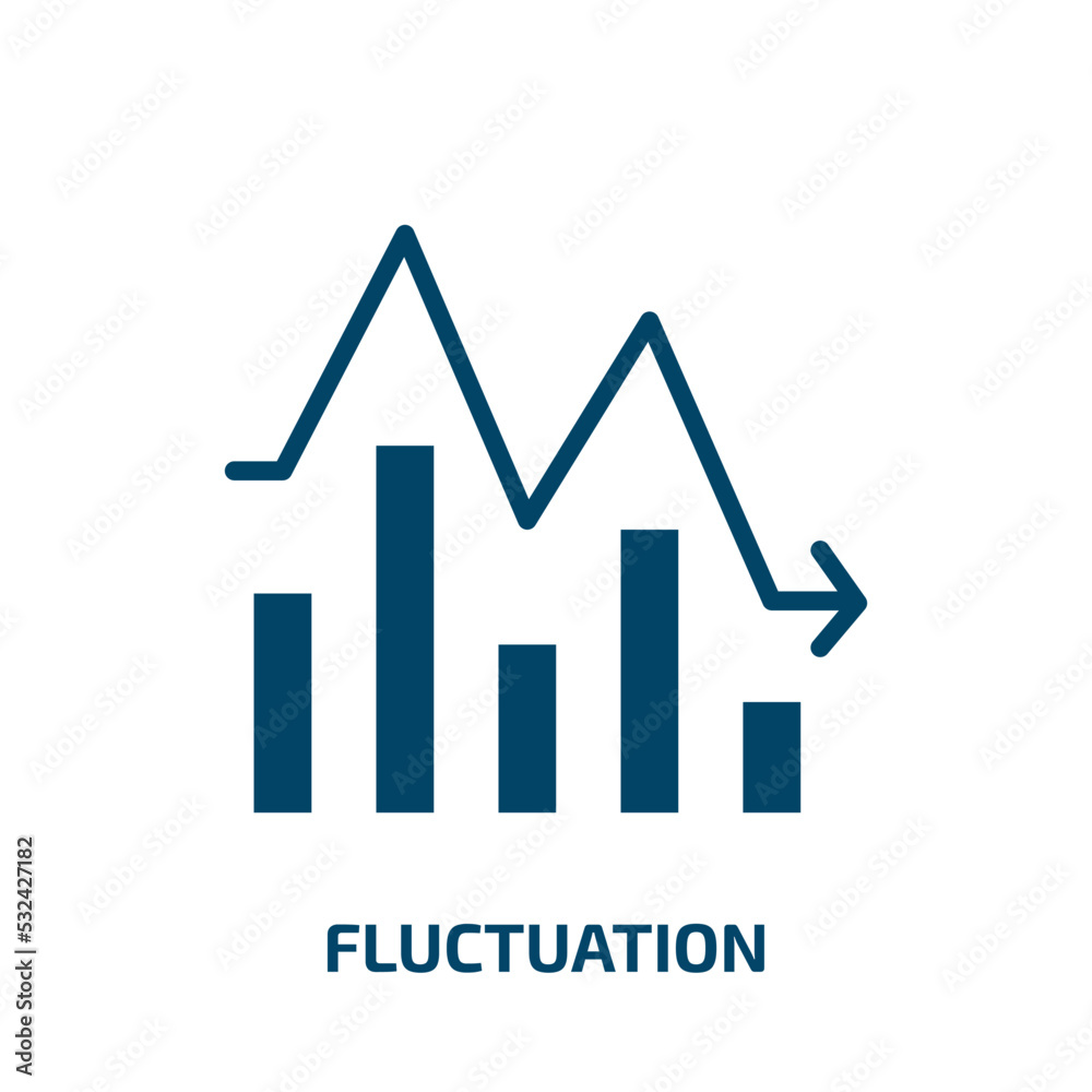 fluctuation icon from cryptocurrency collection. Filled fluctuation, business, graph glyph icons isolated on white background. Black vector fluctuation sign, symbol for web design and mobile apps fluctuation icon from cryptocurrency collection. Filled fluctuation, business, graph glyph icons isolated on white background. Black vector fluctuation sign, symbol for web design and mobile apps