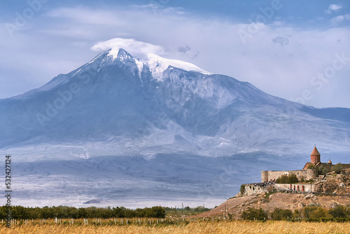 Khor Virap monastery at the foot of the mountain Ararat, Armenia