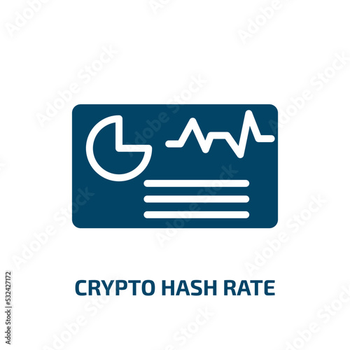 crypto hash rate icon from cryptocurrency collection. Filled crypto hash rate, crypto, blockchain glyph icons isolated on white background. Black vector crypto hash rate sign, symbol for web design