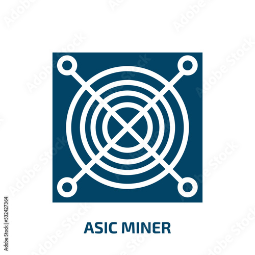 asic miner icon from electronic devices collection. Filled asic miner, asic, business glyph icons isolated on white background. Black vector asic miner sign, symbol for web design and mobile apps
