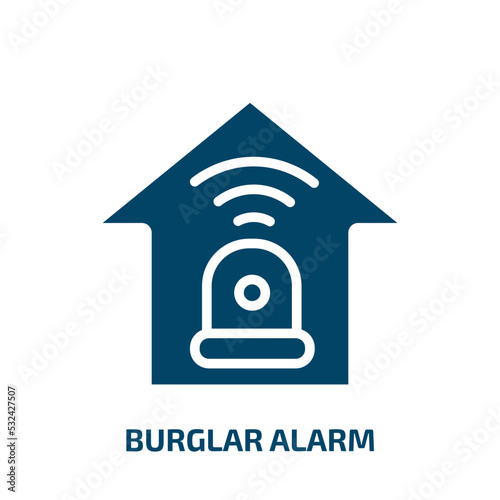 burglar alarm icon from electronic devices collection. Filled burglar alarm, security, burglar glyph icons isolated on white background. Black vector burglar alarm sign, symbol for web design and