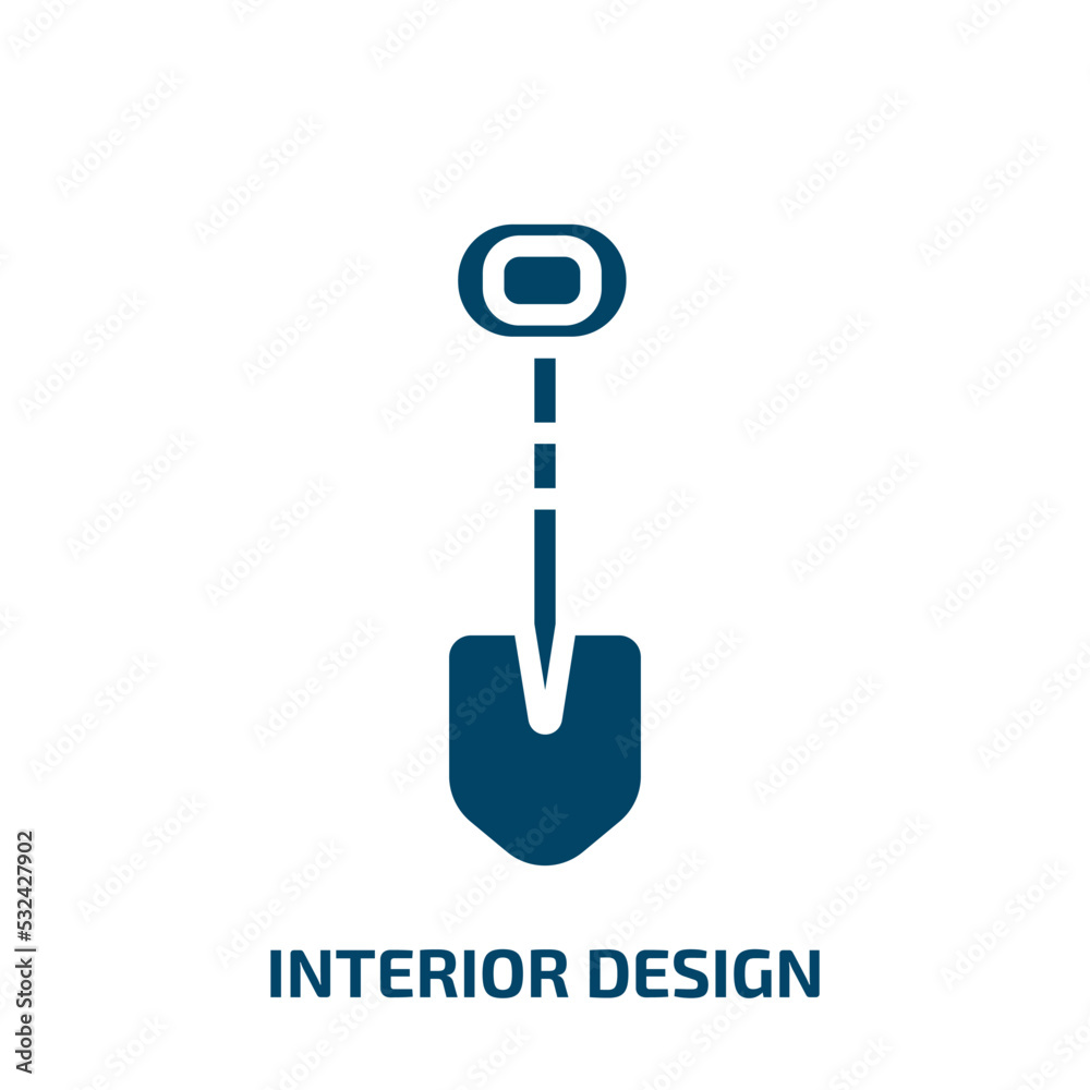 interior design icon from construction collection. Filled interior design, interior, office glyph icons isolated on white background. Black vector interior design sign, symbol for web design and