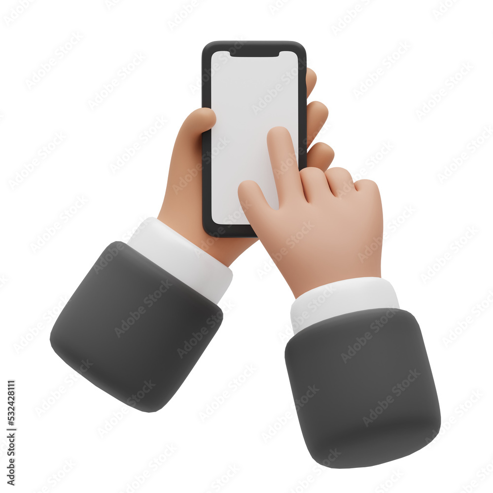 business hand 3D illustration isolated