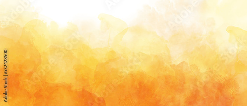 orange yellow watercolor gradient background with clouds texture	

