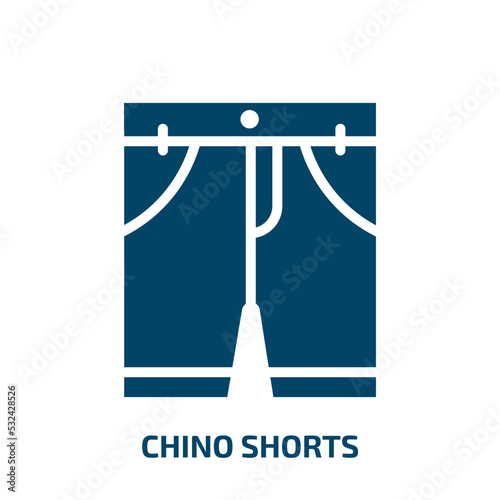 chino shorts icon from clothes collection. Filled chino shorts, fashion, pants glyph icons isolated on white background. Black vector chino shorts sign, symbol for web design and mobile apps