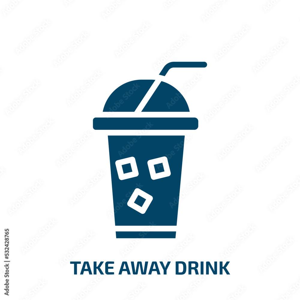 take away drink icon from cinema collection. Filled take away drink, drink, coffee glyph icons isolated on white background. Black vector take away drink sign, symbol for web design and mobile apps take away drink icon from cinema collection. Filled take away drink, drink, coffee glyph icons isolated on white background. Black vector take away drink sign, symbol for web design and mobile apps