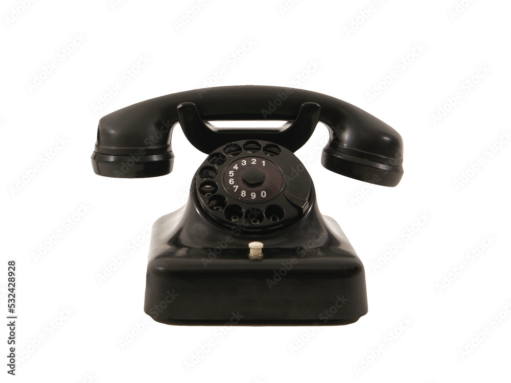 Old black classic retro phone with dial isolated on transparency photo png file Old black classic retro phone with dial isolated on transparency photo png file