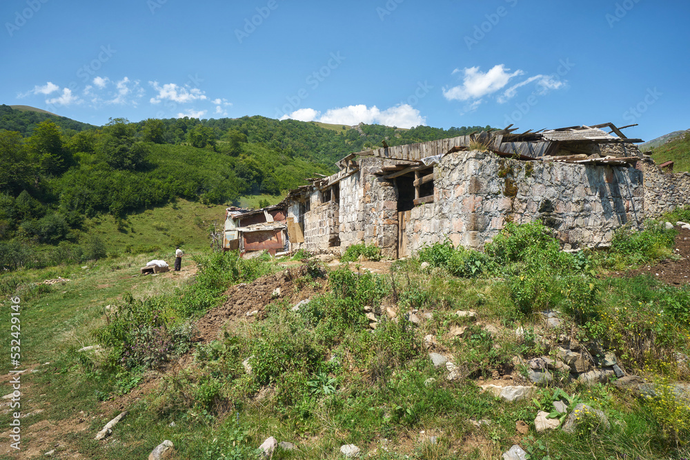 Old stone house in a rural armenian village