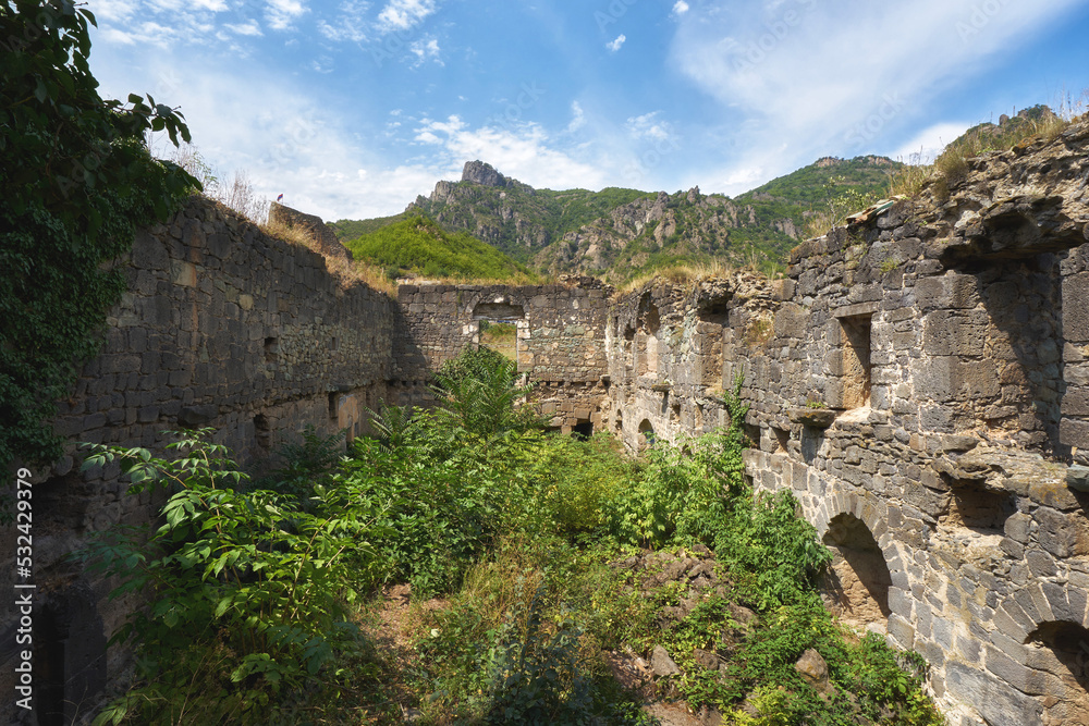 Ruins of old libruary at Akhtala monastery in Armenia