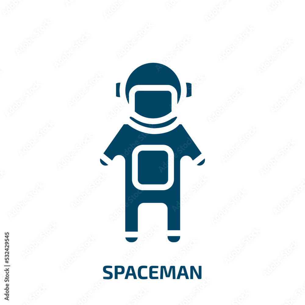 spaceman icon from astronomy collection. Filled spaceman, astronaut, alien glyph icons isolated on white background. Black vector spaceman sign, symbol for web design and mobile apps spaceman icon from astronomy collection. Filled spaceman, astronaut, alien glyph icons isolated on white background. Black vector spaceman sign, symbol for web design and mobile apps