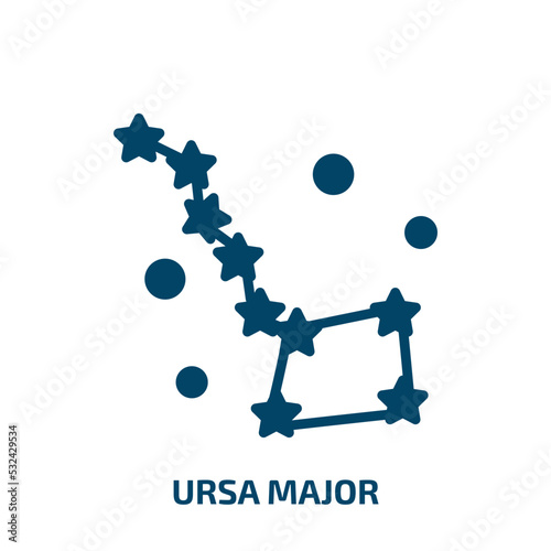 ursa major icon from astronomy collection. Filled ursa major, space, galaxy glyph icons isolated on white background. Black vector ursa major sign, symbol for web design and mobile apps