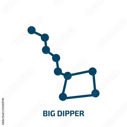 big dipper icon from astronomy collection. Filled big dipper, big, space glyph icons isolated on white background. Black vector big dipper sign, symbol for web design and mobile apps