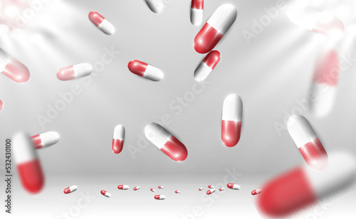 Image with capsules. Pharmaceuticals, pills.