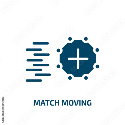 match moving icon from artificial intellegence and future technology collection. Filled match moving, competition, game glyph icons isolated on white background. Black vector match moving sign, symbol