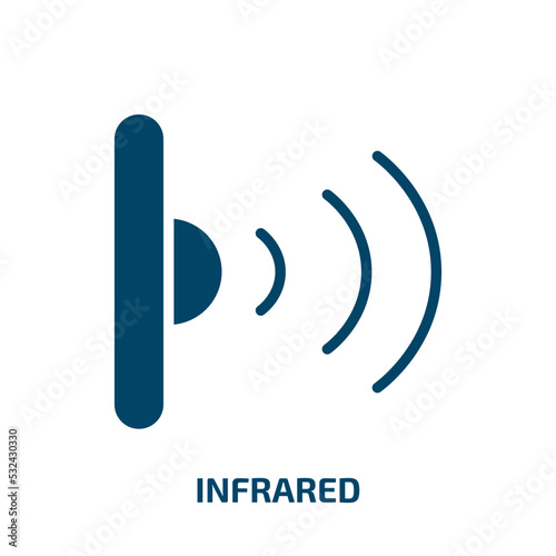 infrared icon from artificial intellegence and future technology collection. Filled infrared, equipment, electronic glyph icons isolated on white background. Black vector infrared sign, symbol for web