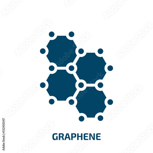 graphene icon from artificial intellegence and future technology collection. Filled graphene, technology, nano glyph icons isolated on white background. Black vector graphene sign, symbol for web