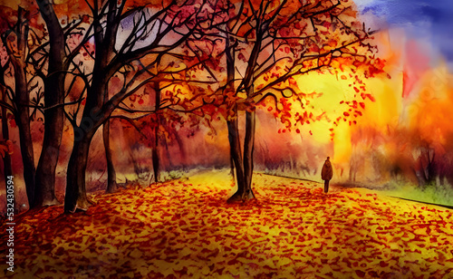 Obraz na płótnie Autumnal drawings in the forest w salonie