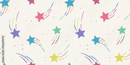 Colorful shooting stars repeat background
