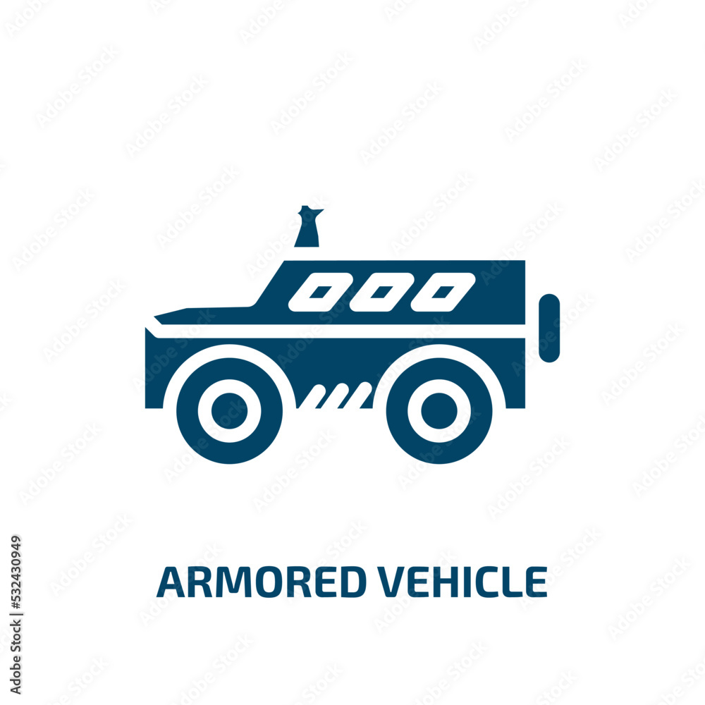 armored vehicle icon from army and war collection. Filled armored vehicle, gun, weapon glyph icons isolated on white background. Black vector armored vehicle sign, symbol for web design and mobile armored vehicle icon from army and war collection. Filled armored vehicle, gun, weapon glyph icons isolated on white background. Black vector armored vehicle sign, symbol for web design and mobile