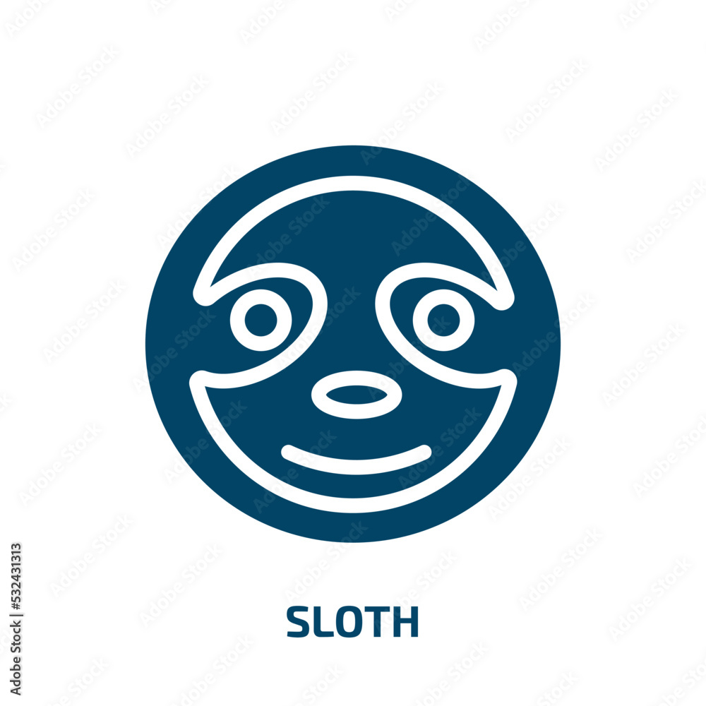 sloth icon from animals collection. Filled sloth, character, animal glyph icons isolated on white background. Black vector sloth sign, symbol for web design and mobile apps sloth icon from animals collection. Filled sloth, character, animal glyph icons isolated on white background. Black vector sloth sign, symbol for web design and mobile apps