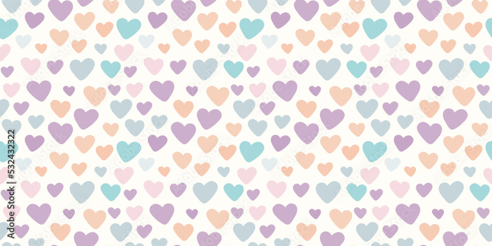 Colorful heart vector background, pastel pattern