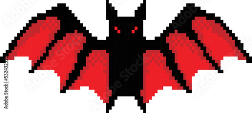 Happy Halloween pixel art. Isolated vector illustration. 
