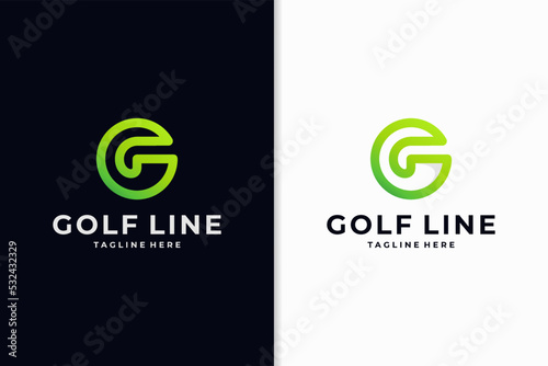 Golf Letter G logo on black and white background