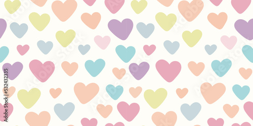 Heart vector background, seamless repeat pattern