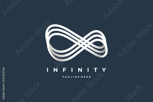 infinity line logo design, loop line logo