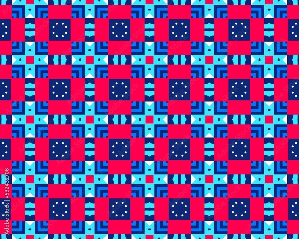 Fototapeta premium Abstract multicolored Seamless Pattern Illustration Background Texture In Geometric Ornamental Style