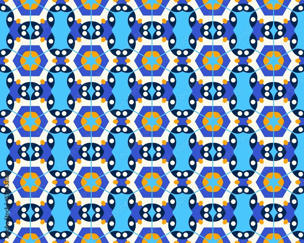 Geometric seamless abstract fabric Design with multicolor Pattern native tribal symmetrical Perfect Geometric seamless abstract fabric Design with multicolor Pattern native tribal symmetrical Perfect