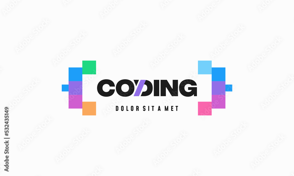 Coding logo designs template, Modern code logo for programmer Stock ...