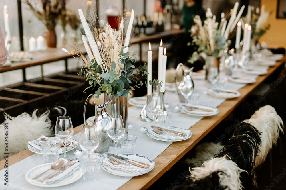 Fototapeta premium table set for a wedding reception