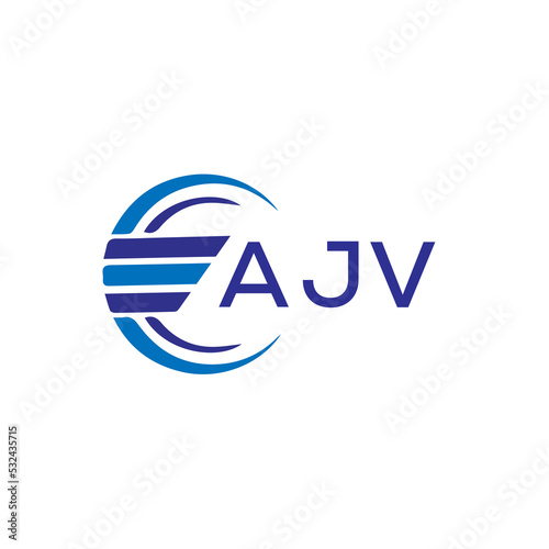 AJV letter logo. AJV blue image on white background. AJV vector logo design for entrepreneur and business. AJV best icon. 
 photo