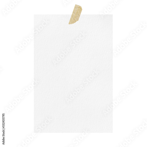 Empty white paper sheet with brown adhesive tape