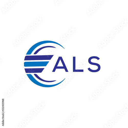 ALS letter logo. ALS blue image on white background. ALS vector logo design for entrepreneur and business. ALS best icon. 
 photo