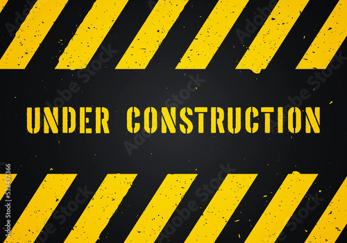 Rustic Warning Sign With Text Under Construction