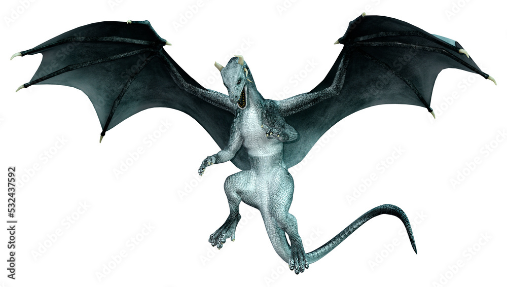 Fototapeta premium 3D Rendering Fairy Tale Dragon on White