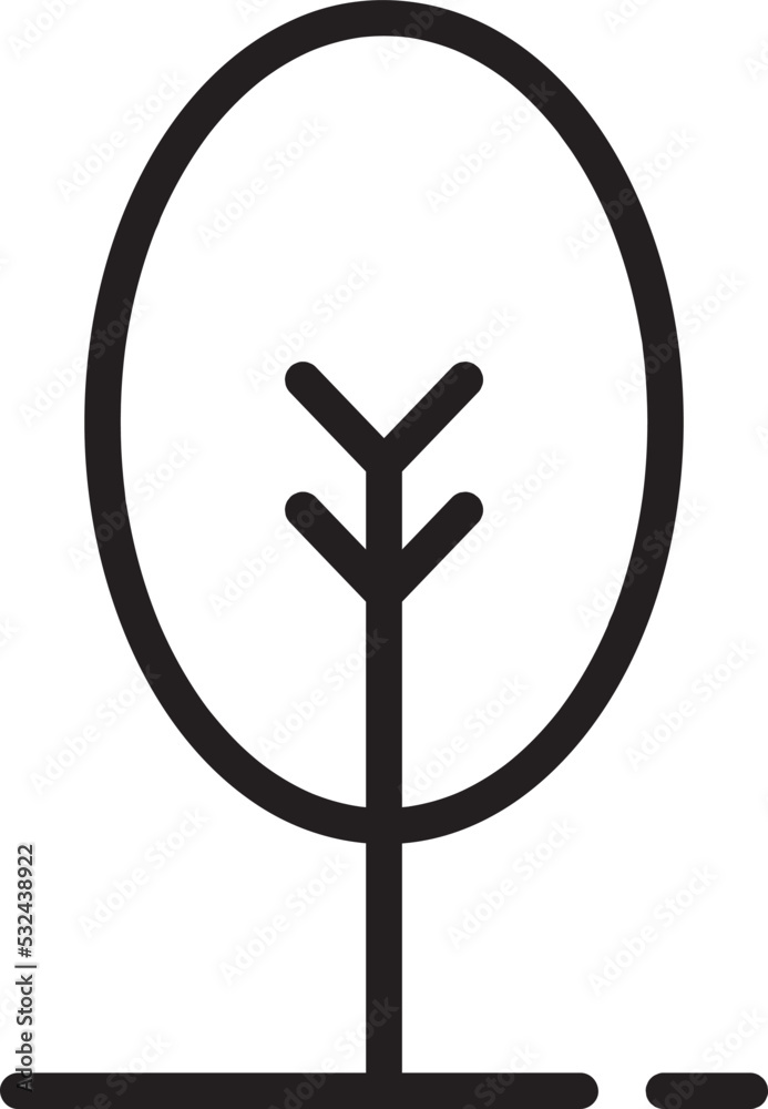 Simple Minimalist Outline Tree Vector Simple Minimalist Outline Tree Vector